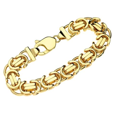 Mens 9ct Yellow Gold Byzantine Bracelet Miltons Diamonds