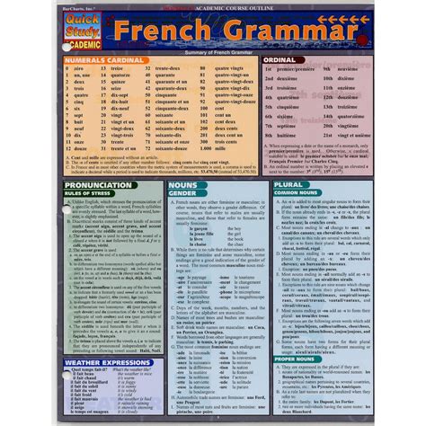 QuickStudy BarChart: French Grammar