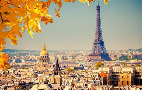 Wallpaper autumn, leaves, the city, background, France, Paris, view ...