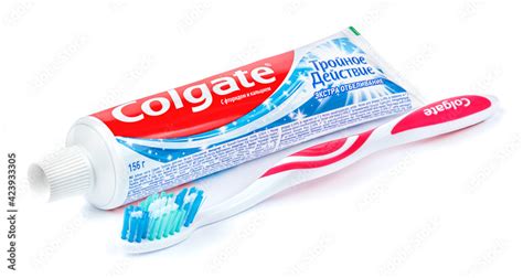 Fotka Moscow Russia March Colgate Toothbrush With Colored