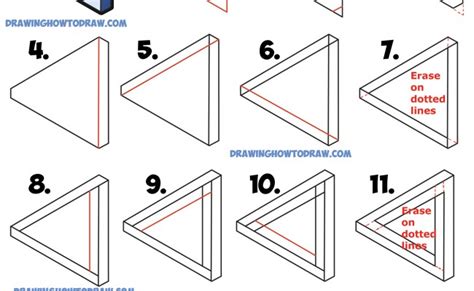 How To Draw Impossible Triangle Penrose Optical Illusion Drawing