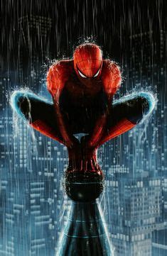 The Amazing Spider Man Is Standing In The Rain With His Hands On His Head