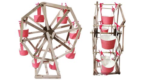 Diy Ferris Wheel With Popsicle Sticks Icecream Sticks Diy Ferris Wheel