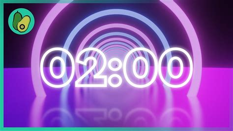 2 Minute Countdown Timer Neon With Electronic Dance Music EDM