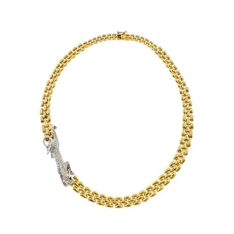 Collana Maglia Panthere In Oro Giallo Kt Asta Gioielli Orologi