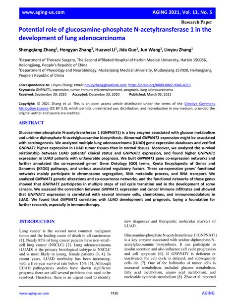 Pdf Potential Role Of Glucosamine Phosphate N Acetyltransferase In