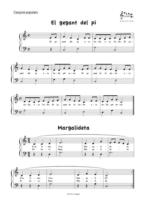 02 El Gegant Del Pi Margalideta Descargar Partitura PDF Piano