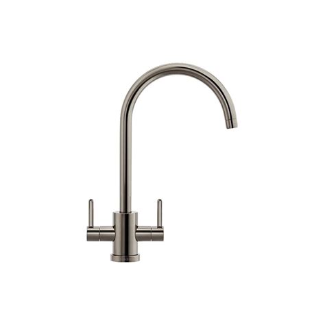 Franke Krios Smokey Chrome Twin Lever Swivel Spout Kitchen Sink Tap