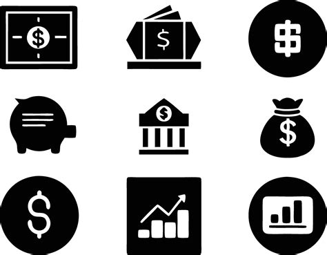 Set Of Finance Icon Illustration Credit Management Marketing Outline