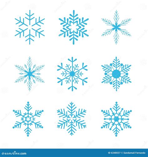 Snowflakes Vector Set Illustration Clip Art Silhouettes