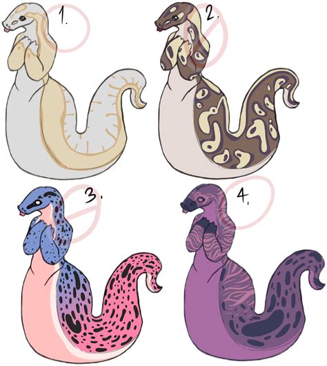 Anthro Snakes Closed By Kelsskmc On Deviantart