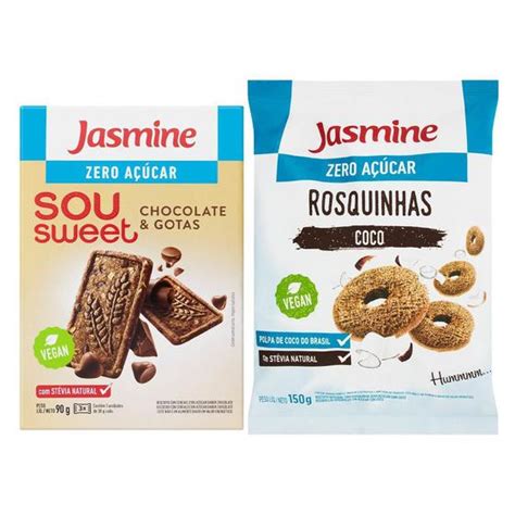 Kit Jasmine Rosquinha Zero A Ucar Coco G Zero A Ucar Sou Sweet