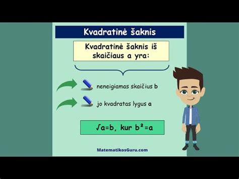 Kvadratinė Šaknis Matematikos Guru YouTube