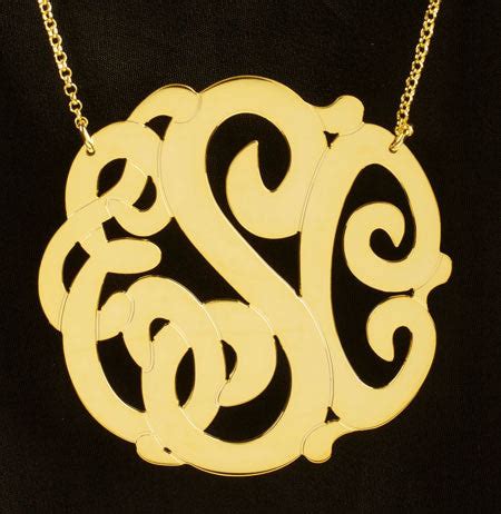 Extra Large Gold Monogram Necklace - Be Monogrammed