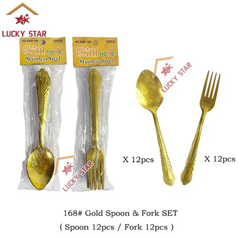 Golden Spoon And Fork Stainless Steel Kutsara Tinidor Gold Spoon