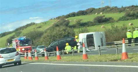 A55 Reopens Eastbound On Anglesey After Caravan Overturns In Crash As