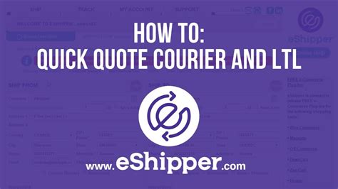 How To Quick Quote Courier And Ltl Youtube