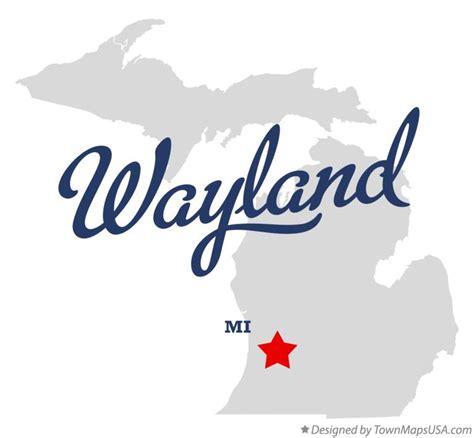 Map of Wayland, MI, Michigan