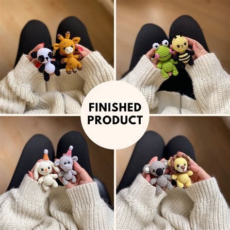 Crochet Keychain Animals Finished Product Keychain Amigurumi - Etsy