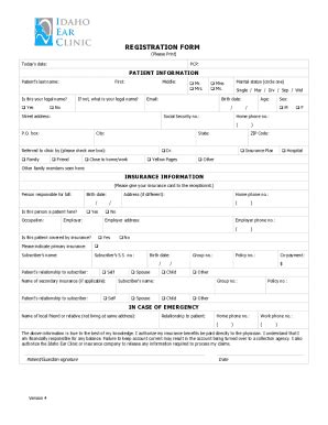 Fillable Online Iec Patient Registration Version Fax Email Print