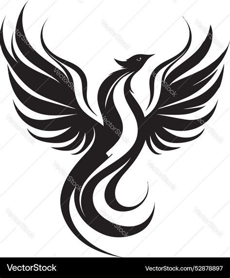 Phoenix in the moonlight ethereal rebirth symbol Vector Image