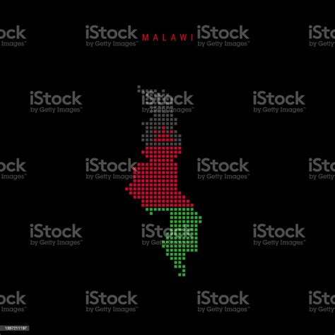 Square Dots Pattern Map Of Malawi Malawian Dotted Pixel Map With Flag