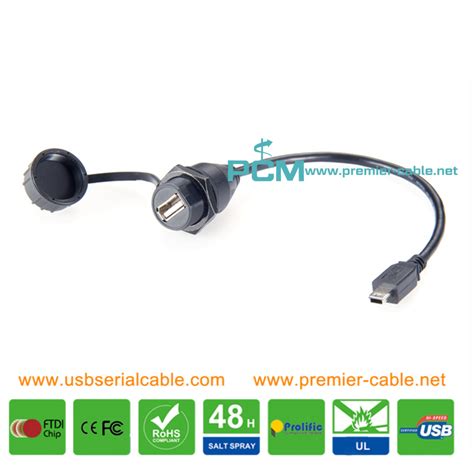 Type A To Micro Usb Waterproof Ip Cable With Cap Premiercable