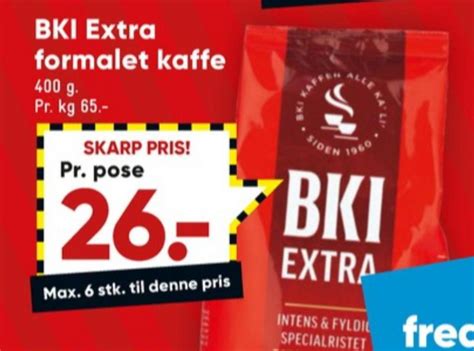 BKI Extra Specialristet Kaffe Formalet Bilka August 2022 Alle