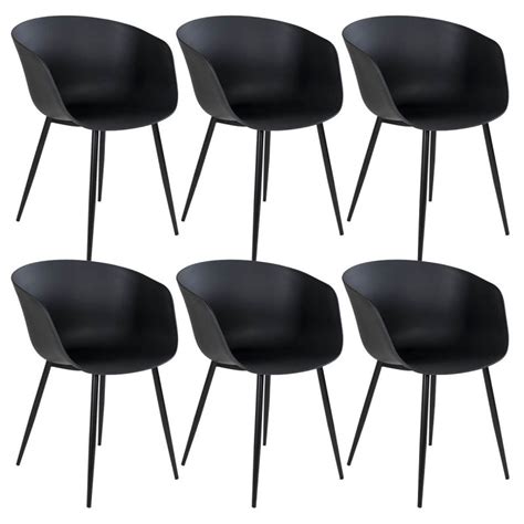 Montana Lot De Chaises Polypropyl Ne Noir Et Pieds Acier Altobuy