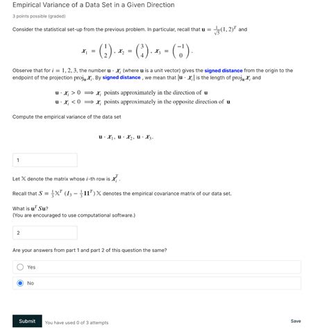 Solved Review Projection Onto A Line Points Possible Chegg