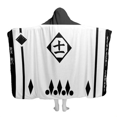 Gotei 13 11th Division Captain Kenpachi Bleach Hooded Blanket Merch Clothing And Apparel Anime Ape