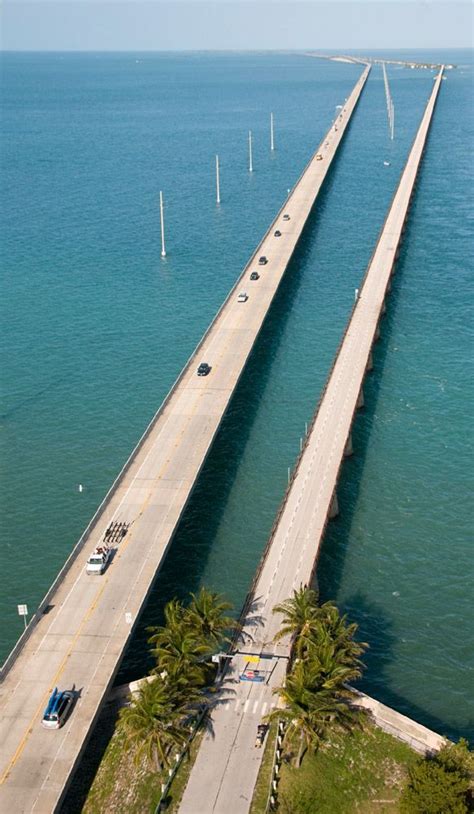 Historic Landmarks Description Aerial Of The Seven Mile Bridge That