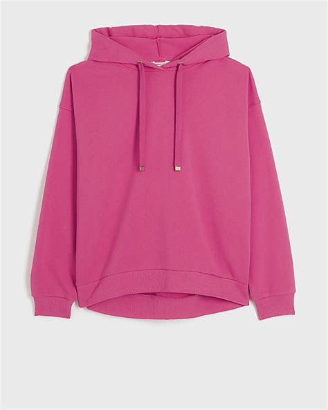 Pink plain hoodie | River Island