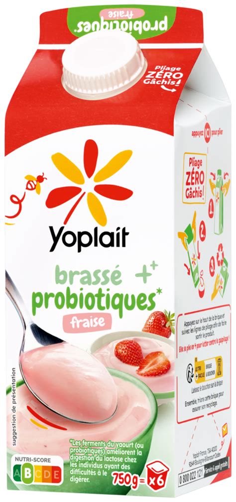 Yaourt Aux Probiotiques Brass La Fraise Yoplait En Brique