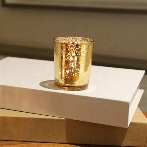 Gold Speckled Glass Votive Tealight Candle Holder High Quality Glass