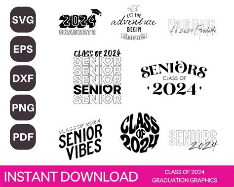 Class of 2024 Senior 2024 Senior 2024 PNG Senior 2024 SVG Class of 2024 Shirt SVG Files for ...