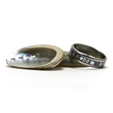 Titanium Ring With Abalone Shell Inlay Warren Rings