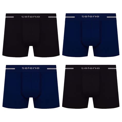 Kit 4 Cueca Boxer Box Microfibra Selene Masculina Original Shopee Brasil