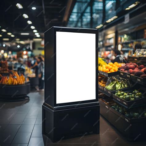 Premium Psd Supermarket Blank Signboard Mockup