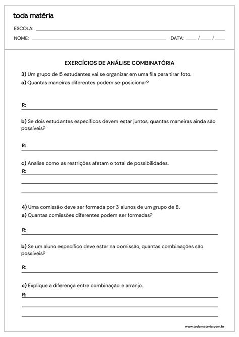 Atividades de Matemática para o 2º ano do Ensino Médio (para imprimir ...