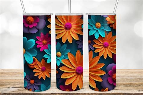 Floral Colorful Floral Tumbler Wrap PNG Graphic by MP Digital Art ...