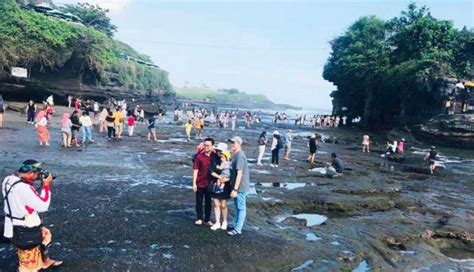 Nusabali Fotografer Pedagang Di Tanah Lot Panen Saat Libur Lebaran