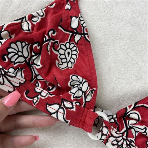 Venus Men S Red And White Bikini And Tankini Tops Depop