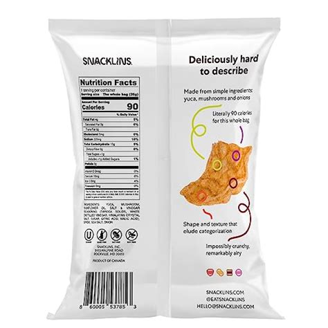 Snacklins Plant Based Crisps, Low-Calorie, Vegan, Non-GMO, Gluten-Free ...