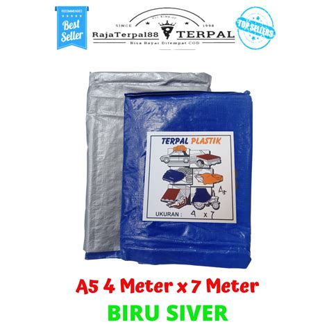 Jual Terpal A Meter X Meter Plastik Biru Silver Cap Gajah Terpal