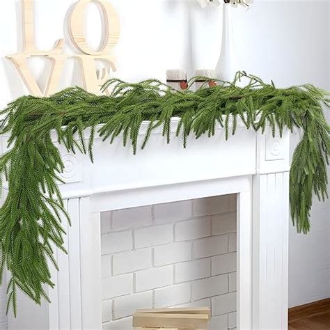 Hananona Pcs Artificial Norfolk Pine Garlands Real Touch Winter Pine