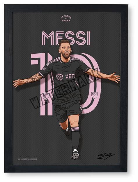 Lionel Messi Inter Miami Poster MLS Football Soccer Poster Etsy México