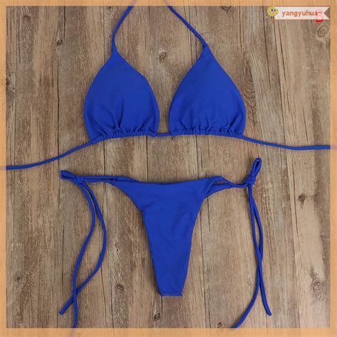 PP Yangyuhua Sexy Women Summer Swimwear Bikini Set Bra Tie Side G String Thong Beach E Suit