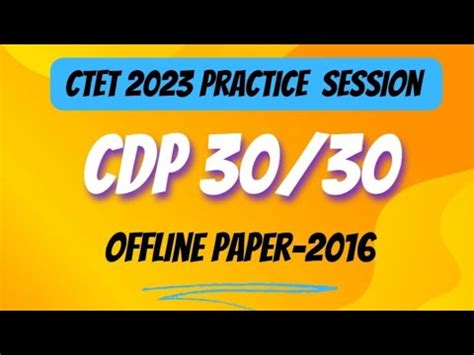 CTET August 2023 Offline Paper 2016 Complete Analysis Cdp YouTube