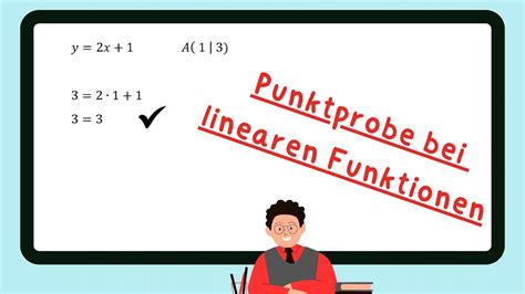 Mathematik Erklärvideo Punktprobe bei linearen Funktionen Liegt der